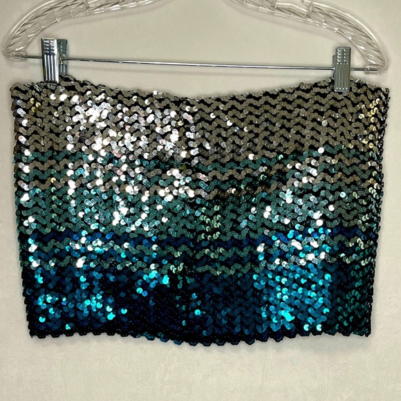 Creations III Sequin Ombré Tube Women’s Top Size L - Picture 2 of 4